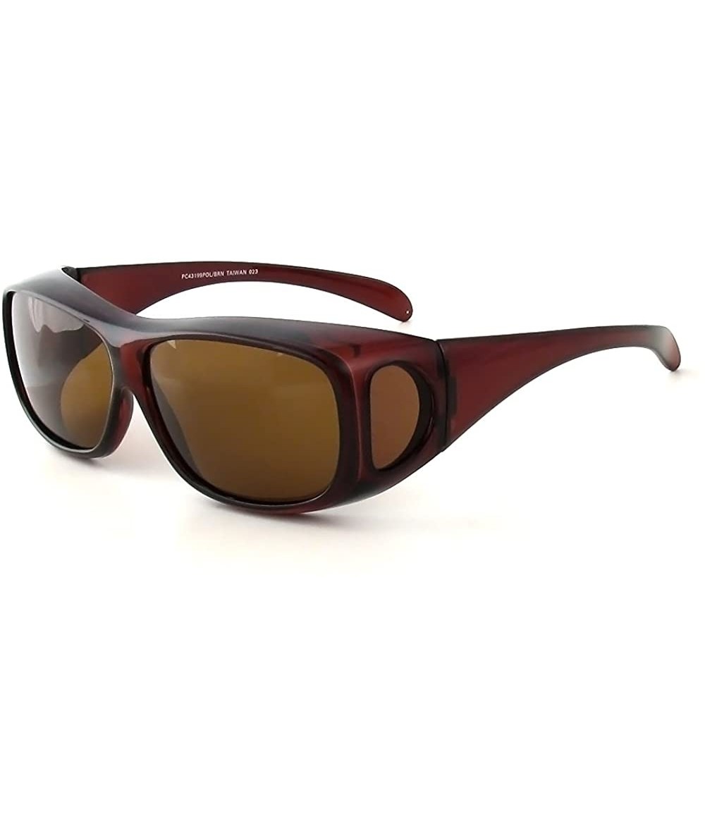 Oval 43199 Polarized Over Sunglasses - Rootbeer - CP11D1XHELN $26.65