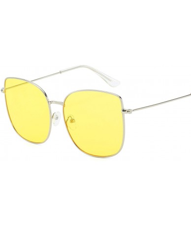 Round New Retro Metal Square Gradient Sunglasses Fashion Luxury Mirror Oversized Women Vintage UV400 - 3 - C0198A5HO6R $59.63