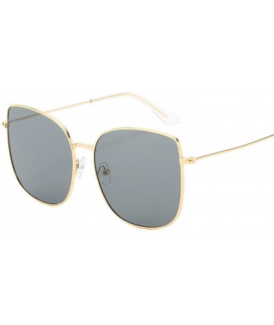 Round New Retro Metal Square Gradient Sunglasses Fashion Luxury Mirror Oversized Women Vintage UV400 - 3 - C0198A5HO6R $59.63