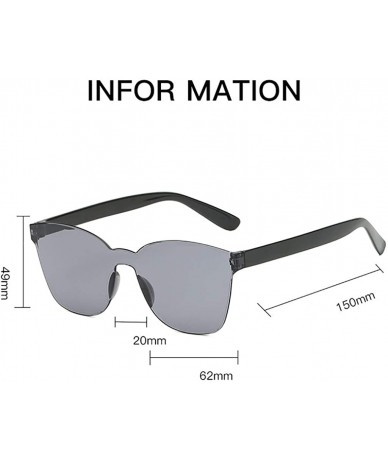 Square Unisex Fashion Sunglasses Retro Sunglasses Solid Color Square Sunglasses Beach Frameless Siamese Sunglasses - F - CN19...