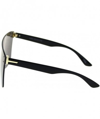 Rimless Rimless Square Sunglasses Unisex Oversized Fashion Mirrored Lens UV 400 - Black - CM18A54YQTC $22.19