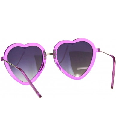 Oval Womens Heart Shaped Sunglasses Translucent Color Frame Lite Mirrored - Purple - C018EE79084 $20.69