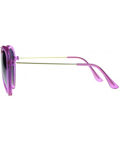 Oval Womens Heart Shaped Sunglasses Translucent Color Frame Lite Mirrored - Purple - C018EE79084 $20.69