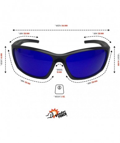 Round Tinted Golf Ball Finder Glasses - Sporty Blue Lens- Wrap Around Sunglasses - Black - CV188A0GLW7 $26.03