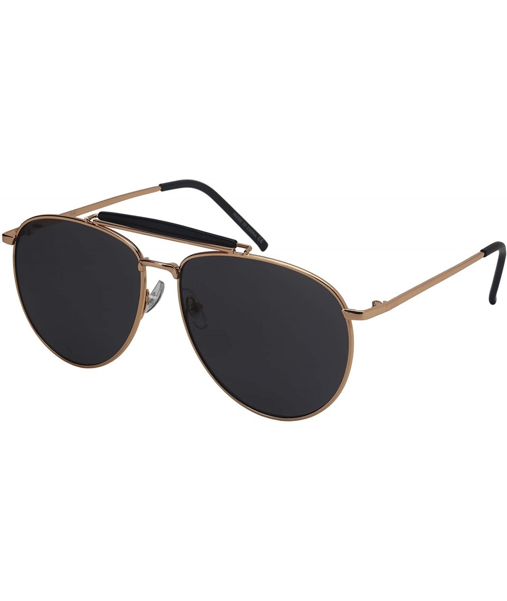 Aviator Classic Metal Aviator Sunglasses for Men Women 5147-FLAP - Gold Frame/Grey Lens - CX18I23XZU8 $19.09