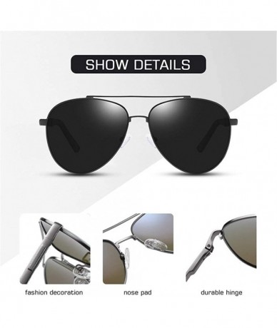 Goggle Men Pilot Polarized Sunglasses Vintage Metal Driver Mirror Sun Glasses Male Female Goggle UV400 - C3bule Mirror - CE19...