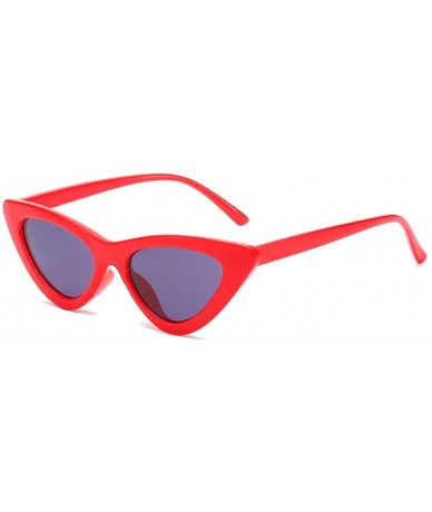 Cat Eye Women Girls Summer UV Protection Cat Eyes Sunglasses Mirrored Flat Lenses Eyeglasses - Red - CR18RK56RH8 $16.80