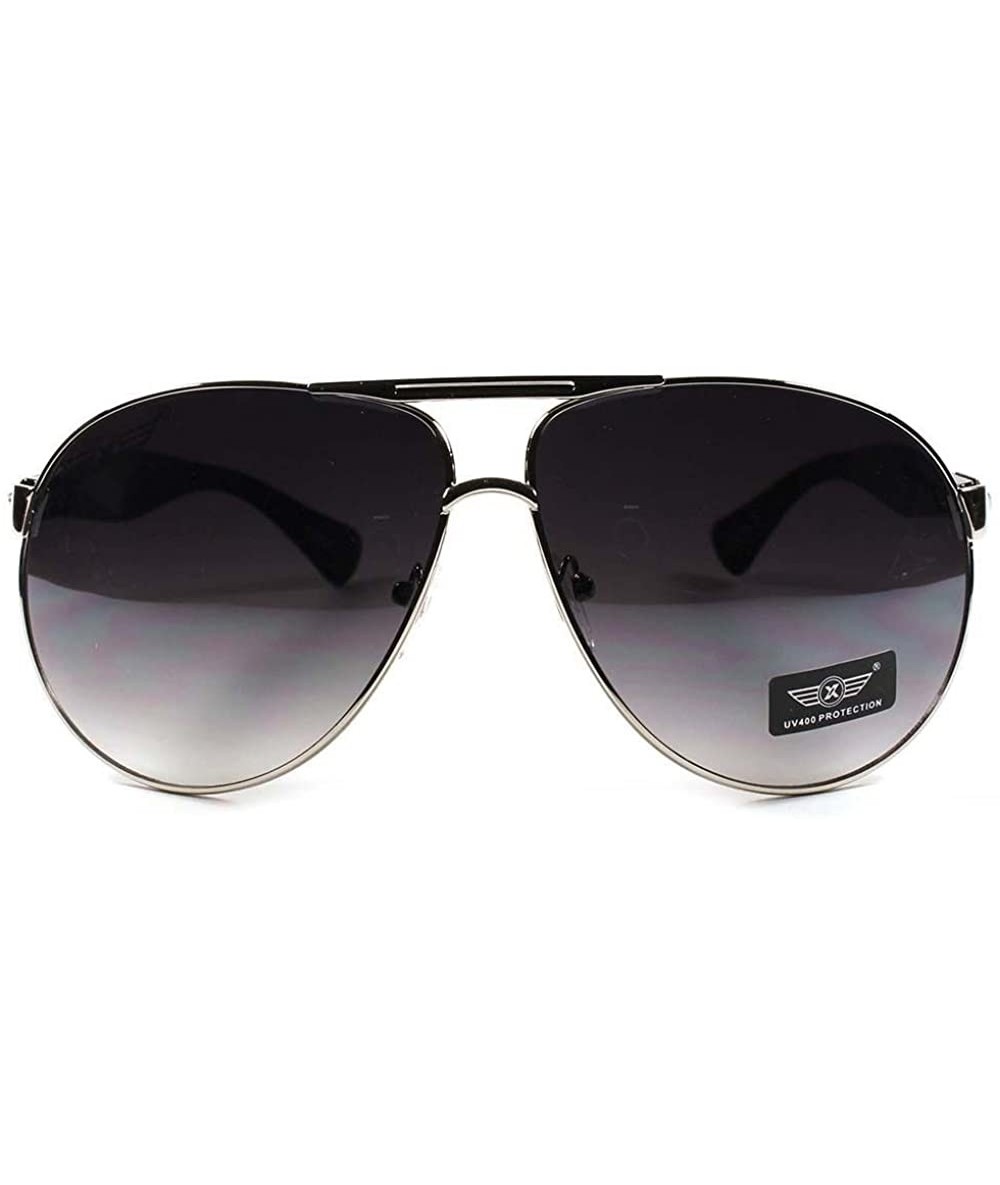 Oversized Unisex Classic Stylish Aviator Style 80s Oversized Lens Sunglasses - Gray - CT18WXNH5HZ $19.45