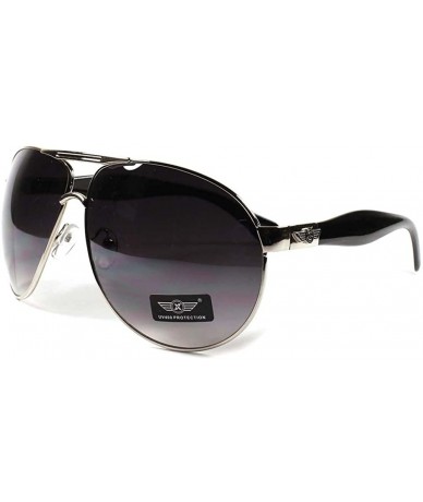 Oversized Unisex Classic Stylish Aviator Style 80s Oversized Lens Sunglasses - Gray - CT18WXNH5HZ $19.45