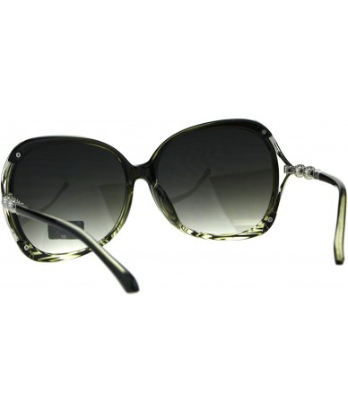 Butterfly Womens Metal Jewel Luxury Designer Fashion Plastic Sunglasses - Green Smoke - CT18C2RWZ98 $23.23