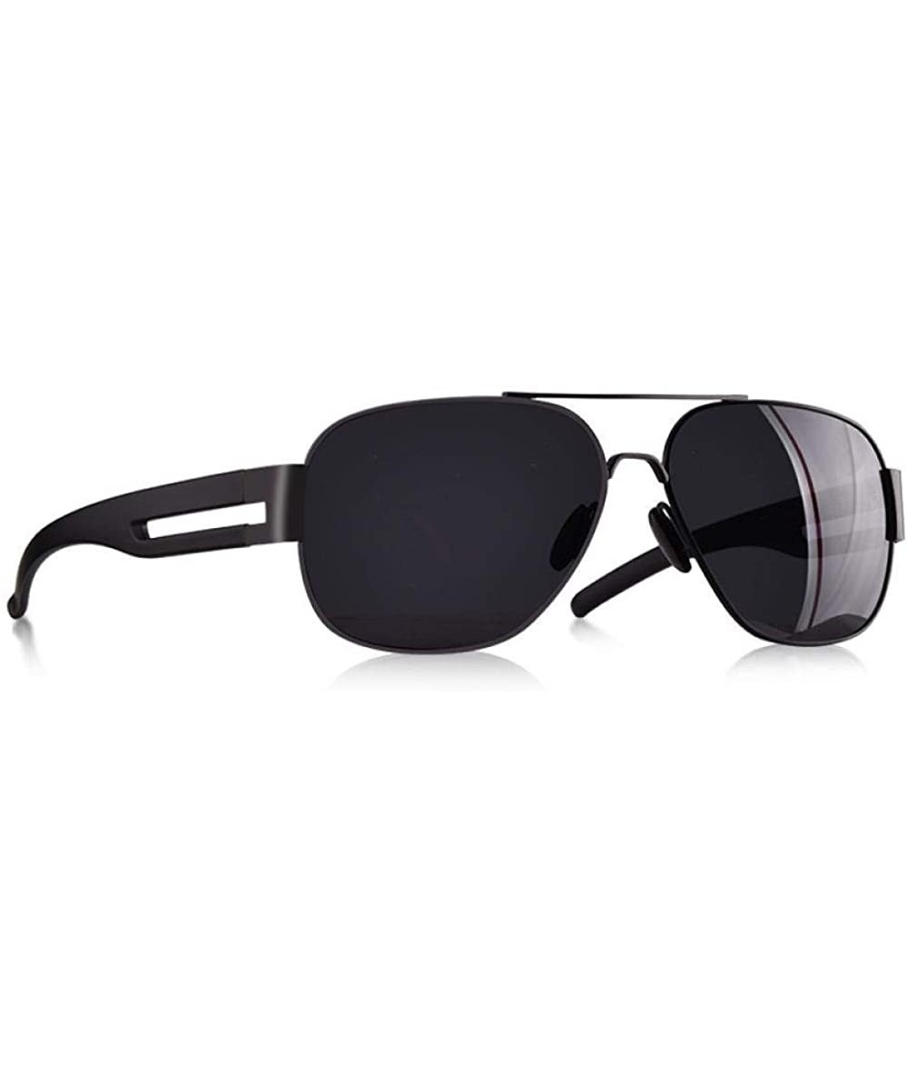 Aviator Men's Sunglasses Brand Design Metal Frame TR90 Temple Oversized C1Black - C1black - CP18XAKUEOM $31.63