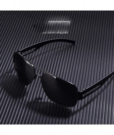 Aviator Men's Sunglasses Brand Design Metal Frame TR90 Temple Oversized C1Black - C1black - CP18XAKUEOM $31.63