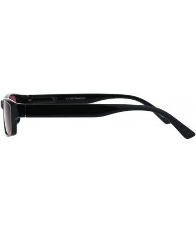 Rimless Mens Hippie Pimp Color Lens Narrow Rectangular Black Frame Sunglasses - Pink - CQ18IIMC7ZM $18.62