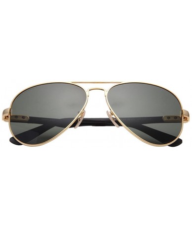 Aviator Polarized Womens Mens Aviator Metal Fashion Sunglasses UV Protection J808T - Gold Gun - CL1858T2DG7 $58.35