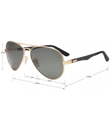 Aviator Polarized Womens Mens Aviator Metal Fashion Sunglasses UV Protection J808T - Gold Gun - CL1858T2DG7 $58.35