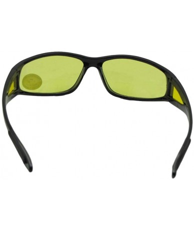 Wrap Wrap Around Non Polarized Yellow Lens Bifocal Sunglasses B131 - Shiny Black Frame - C618Z8LCSN2 $29.81