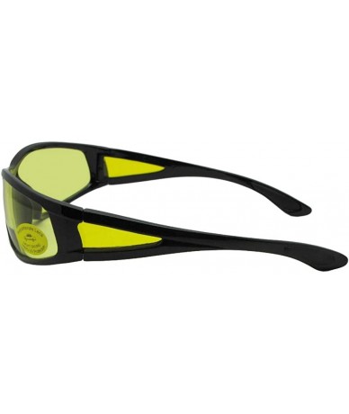 Wrap Wrap Around Non Polarized Yellow Lens Bifocal Sunglasses B131 - Shiny Black Frame - C618Z8LCSN2 $29.81