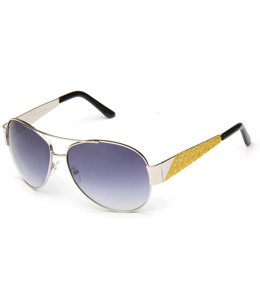 Oval Fashion Oval Designed Colored Temple Sunglasses - Yellow - CV119VA28T7 $17.17