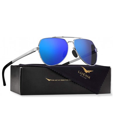 Wayfarer Men Aviator Sunglasses Polarized Women - UV 400 Protection shades - 04-dark Blue / Mirror（larger Size） - CB127AQGBV9...