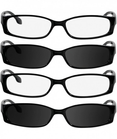 Square Reading Glasses Men Women Dura Tight - 2 Black 2 Sun Black - CB1880I5SAT $35.50