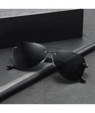 Oval Polarized Sunglasses Men's Tide HD Fishing Driver Driving Special Glasses Anti-UV Sunglasses - CB190MWA3LO $55.77