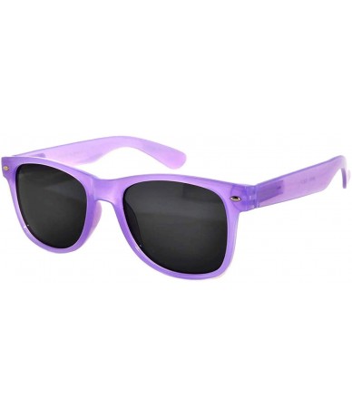 Square Classic Vintage Retro 80's Sunglasses for Mens or Women Colored Frame - Glow in the Dark Smoke Lens Purple - CF11RB0HX...