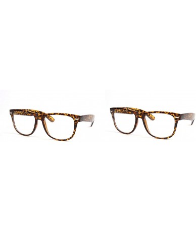 Wayfarer Clear Lens Fashion Wayfarer Vintage Retro Style Glasses P715CL (Mid-Small Size) - 2 Pcs Tortoise & Tortoise - CX11AE...