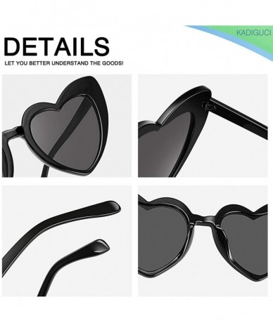 Oversized Heart-Shaped Sunglasses Women Vintage Black Pink Red Heart Shape Sun Glasses - C1 - CM189NN34SS $18.34