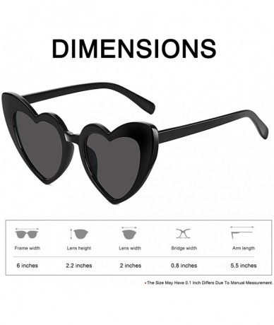 Oversized Heart-Shaped Sunglasses Women Vintage Black Pink Red Heart Shape Sun Glasses - C1 - CM189NN34SS $18.34