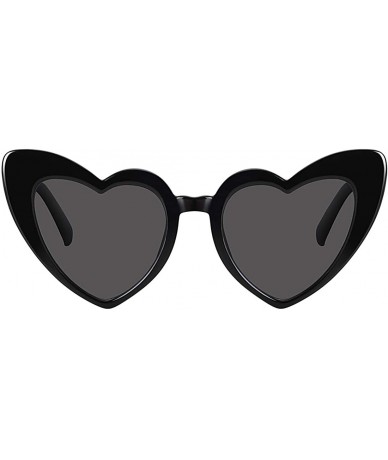 Oversized Heart-Shaped Sunglasses Women Vintage Black Pink Red Heart Shape Sun Glasses - C1 - CM189NN34SS $18.34