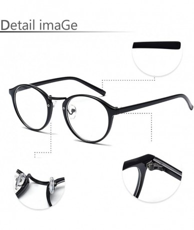 Oval Women Glasses-Retro Fashion Lightweight Black Frame Clear Lenses Glasses - Matte Black - CS18A8AHM6N $17.76