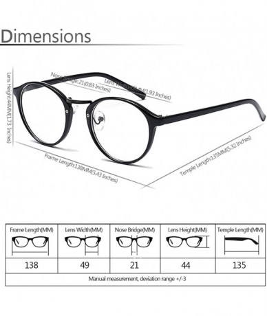 Oval Women Glasses-Retro Fashion Lightweight Black Frame Clear Lenses Glasses - Matte Black - CS18A8AHM6N $17.76