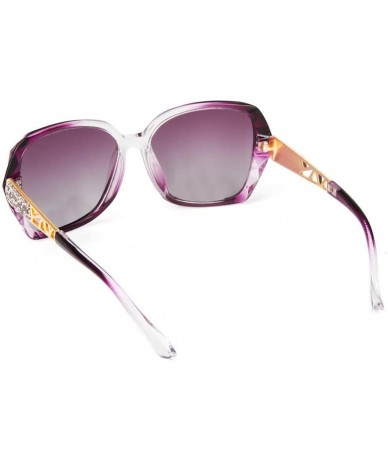 Rectangular Women Polarized Sunglasses Stylish Sports Sun Glasses UV Protection Glasses - Purple - CJ18X5DRI6K $19.31