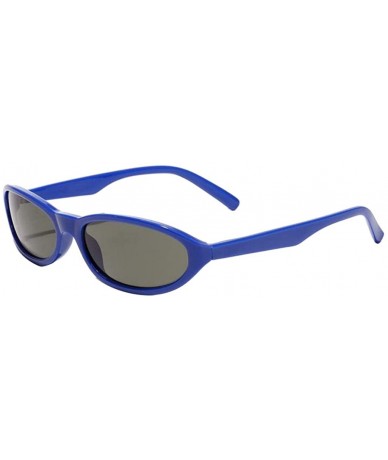 Cat Eye Men Novelty UV400 Small Cat Eye Sunglasses Shades Rave Club Costume Hip-Hop - Blue - C4190DK3GXO $18.36