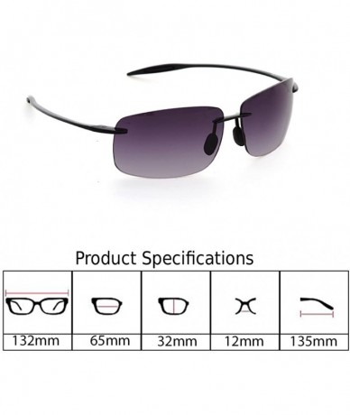 Rimless Premium Unisex Sports Designer Fashion Driving Super light Frame Sunglasses with UV Lenses- Made in Italy - Black - C...