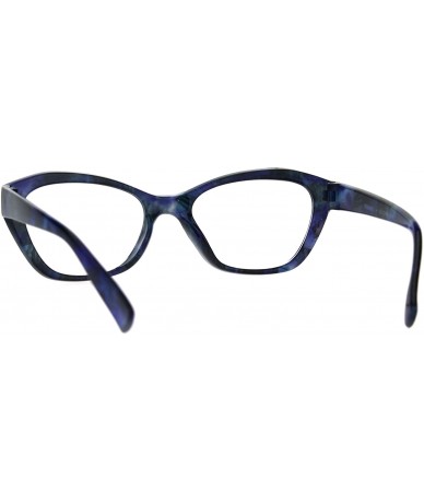 Cat Eye Womens Luxury Fashion Narrow Cat Eye Style Plastic Frame Reading Glasses - Blue Marble - CH182IUSX5R $18.91