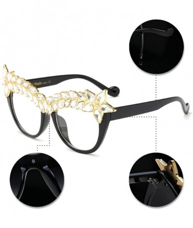 Oversized Womens Luxury Diamond Decorated Sunglasses UV400 Retro Eyeglasses - Style 05 - CD18GWHZ5HZ $23.87