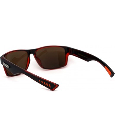 Rectangular Classic 90s Narrow Rectangular Biker Gangster Sunglasses - Matte Black Red Blue Mirror - CE195EDDC69 $23.04