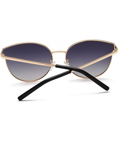 Cat Eye Men and women fashion retro metal big box cat eye sunglasses prom mirror party travel - Black - CH18SYR8ER6 $37.24