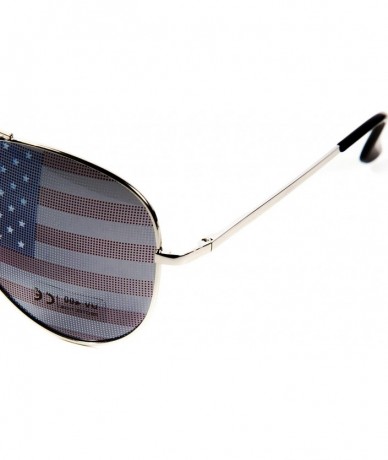 Aviator American Flag Mirror Novelty Decorative Sunglasses - 2- Gold&gold Frames -Blue Gift Box - CR11O2QCPR1 $24.40