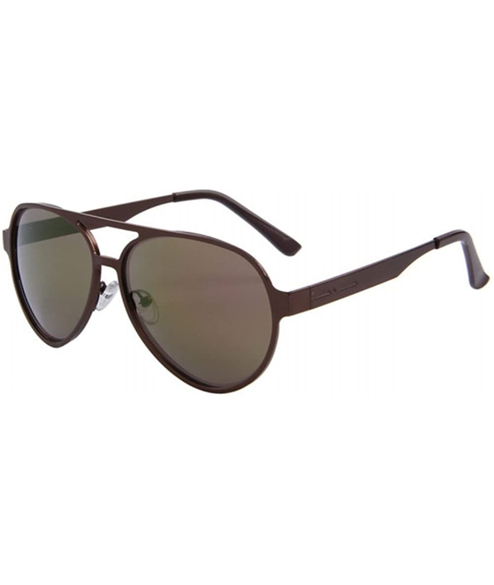 Sport Men UV400 Oval Mirror Lens Sunglasses Women Sport Driving Sun glasses - Brown - CR17Z3DW8RI $22.50