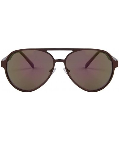 Sport Men UV400 Oval Mirror Lens Sunglasses Women Sport Driving Sun glasses - Brown - CR17Z3DW8RI $22.50