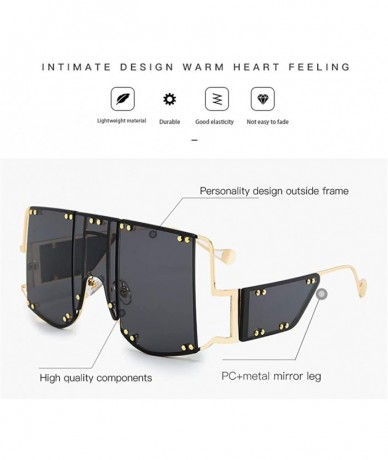 Oversized Retro Big UV400 Sunglasses Oversized Frame Design Sun Glasses For Women Female 2131 - Grey - CO18A9A3U3X $19.40