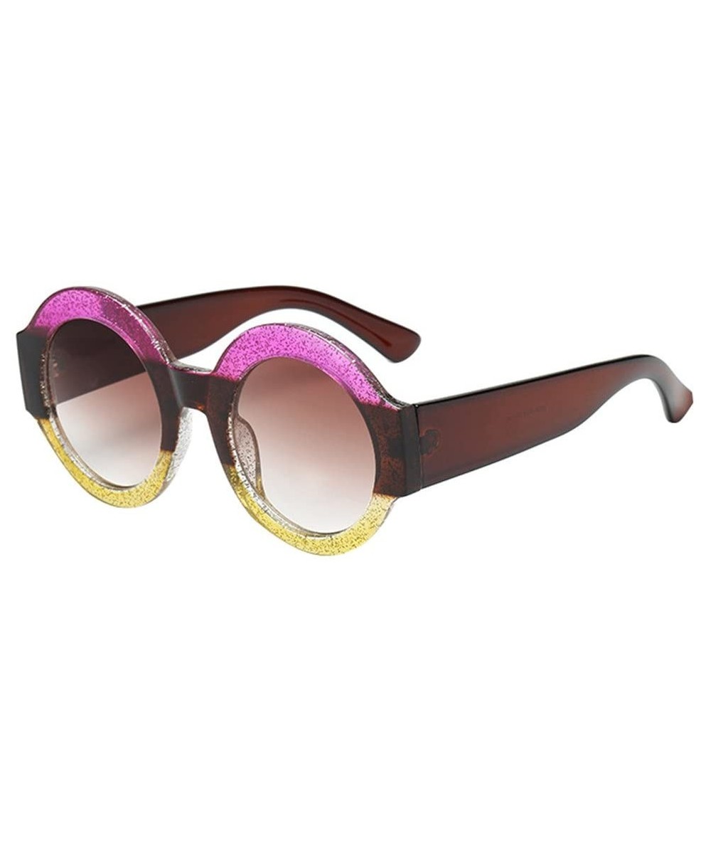 Round Polarized Sunglasses Colorful Oversized - B - C5199SD9WRO $15.33