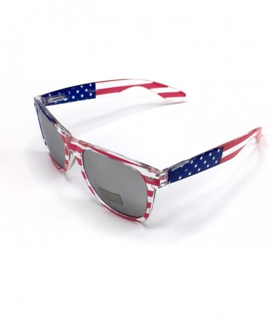 Sport American Flag Mirror Novelty Decorative Sunglasses - Silver Mirror - CO183IYU7Y6 $17.65