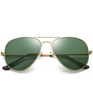 Goggle Sunglasses For Classic Aviator Unisex Polarized LK1743 - C8-gold/G15 - CX193YQDX5U $23.27