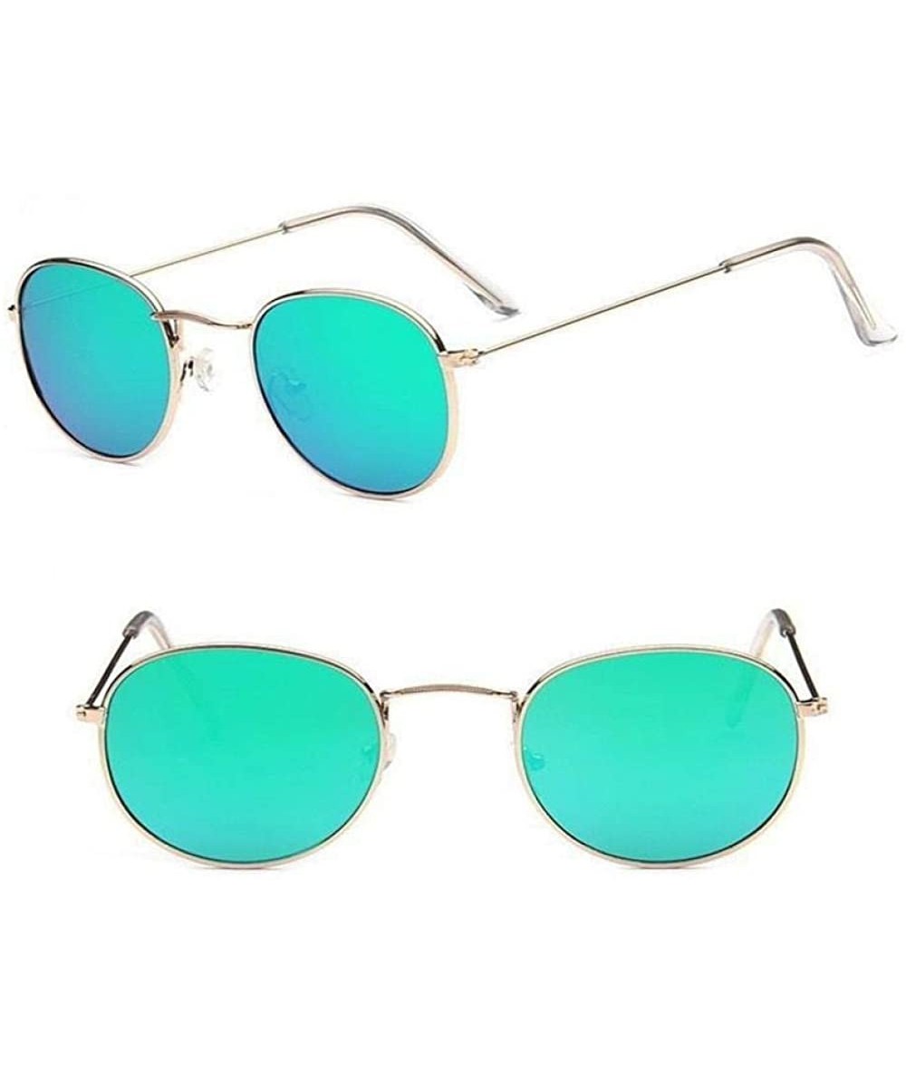 Aviator 2019 Retro Round Sunglasses Women Brand Designer Sun Glasses For Women Green - Green - C718YKUGKSA $18.66