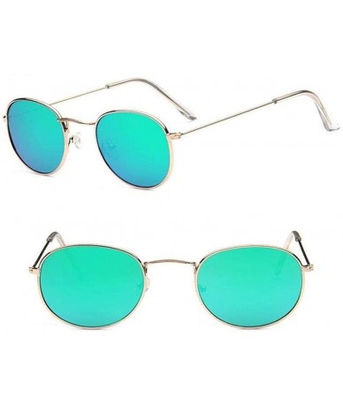 Aviator 2019 Retro Round Sunglasses Women Brand Designer Sun Glasses For Women Green - Green - C718YKUGKSA $18.66