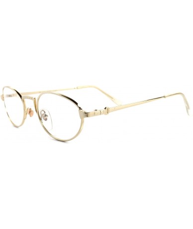 Oval 70s 80s Vintage Mens Womens Eye Glasses - Gold - CS18ECE5Z78 $22.09