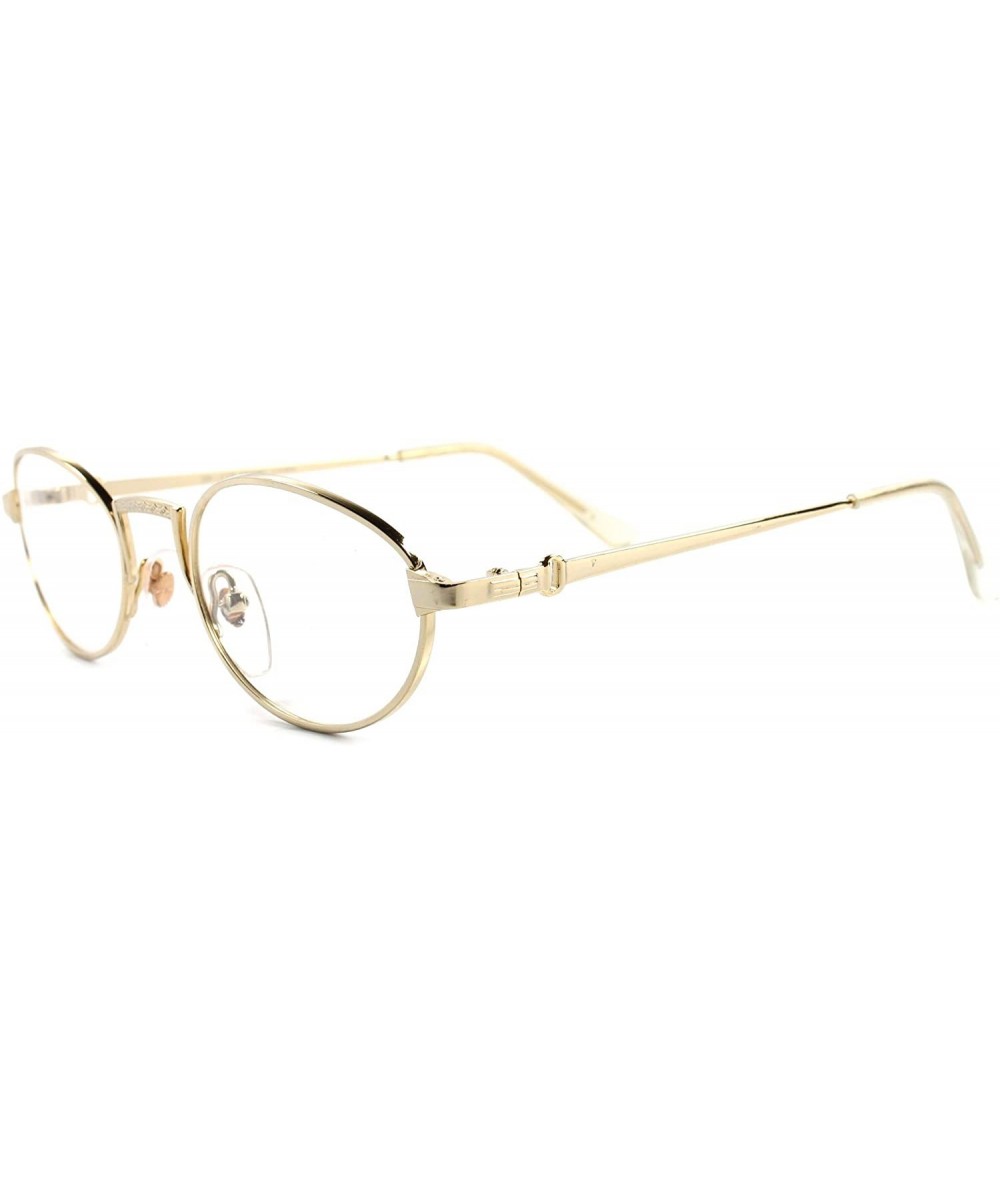 Oval 70s 80s Vintage Mens Womens Eye Glasses - Gold - CS18ECE5Z78 $22.09